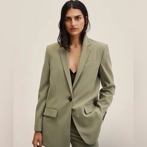 Mango Olive Green Blazer